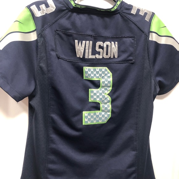 Nike On Field NFL Seattle Seahawks￼ Russell Wilson #3 Women’s Sewn Jersey Size M - Picture 5 of 11